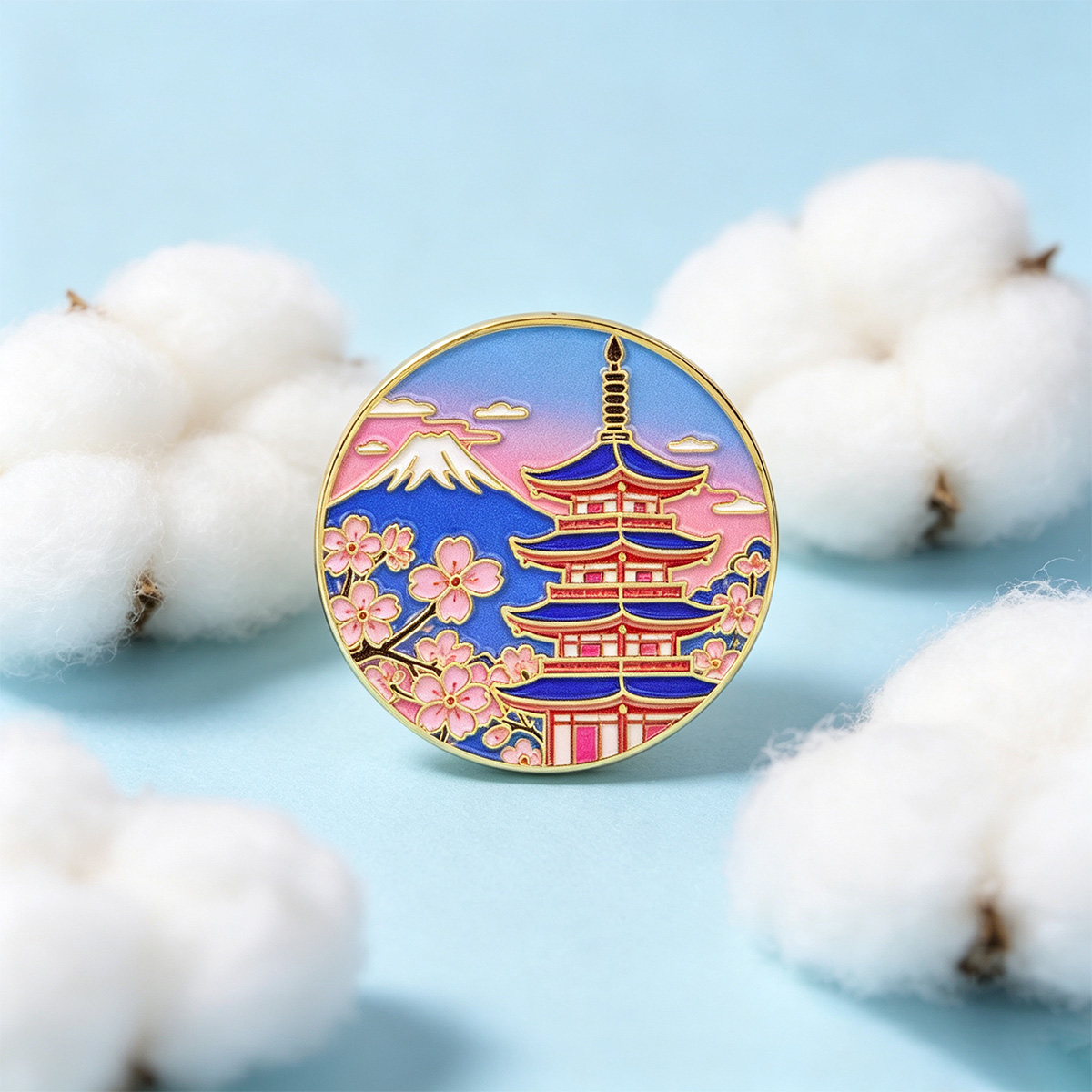 Travel Accessories In Japan - Emaliowana przypinka z motywem japońskiej wiśni,