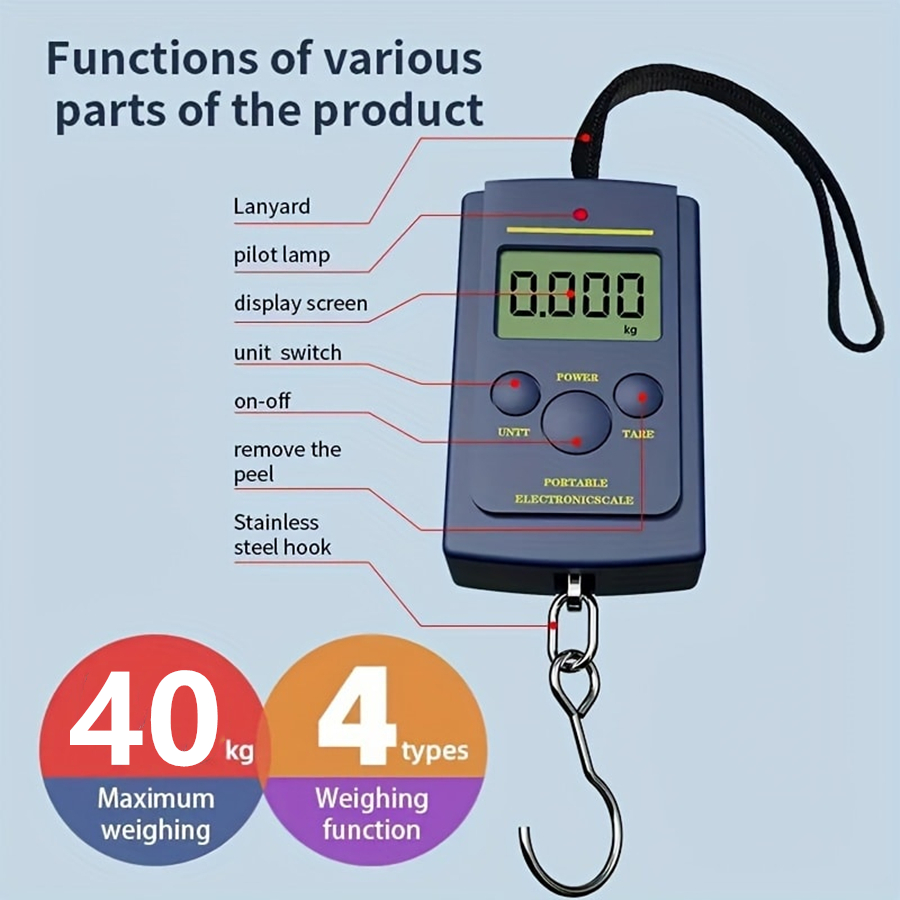 Travel Accessories Tech - 40kg wielofunkcyjna Mini elektroniczna cyfrowa przenośna