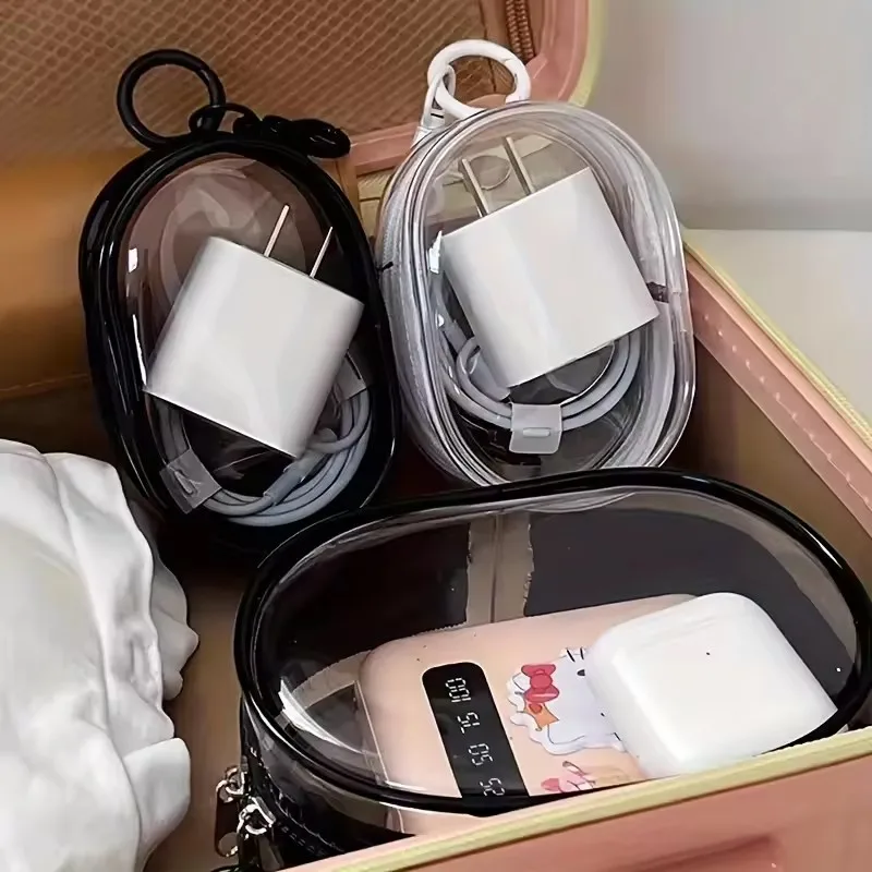 Cable Organizer Travel - Przenośna Mini Przezroczysta Torebka z Zamkiem