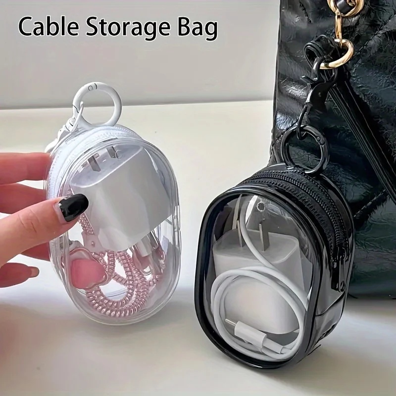 Cable Organizer Travel - Przenośna mini przezroczysta torba z zamkiem