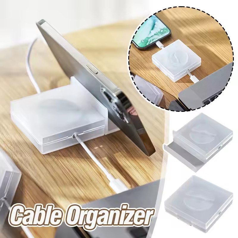 Cable Organizer Travel - Przenośny Przezroczysty Organizer Kabli, Zarządzanie Przewodami,